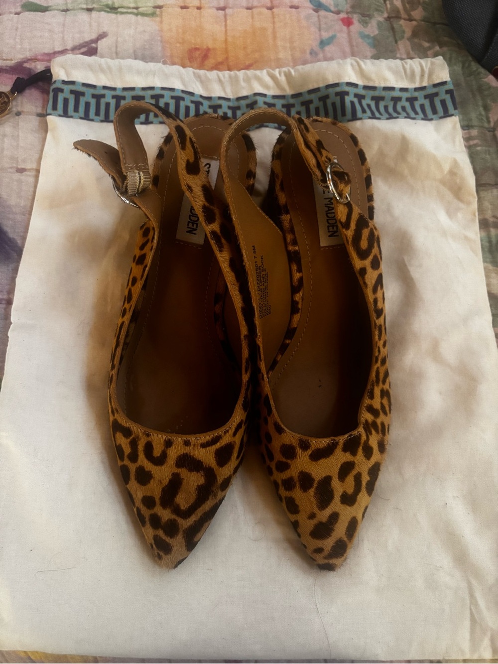 Leopard Cow Hide Sling Back Heels sz7.5
